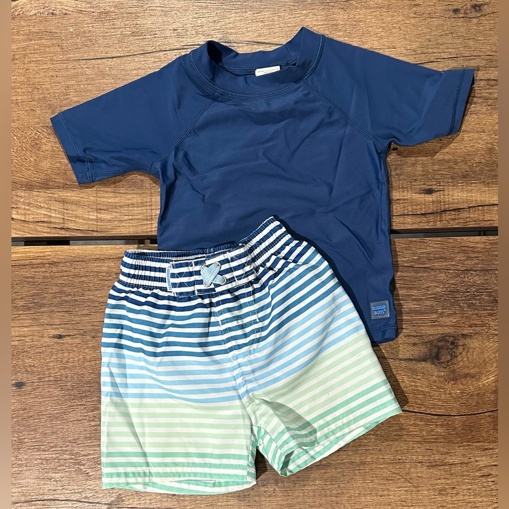 Rugged Butts Swim Trunks and Rashguard